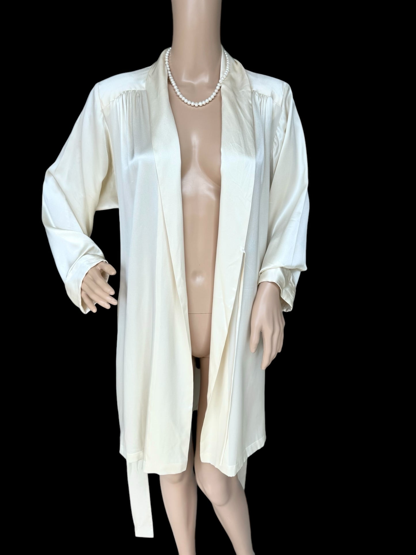 Woodward 100% silk charmeuse vintage robe